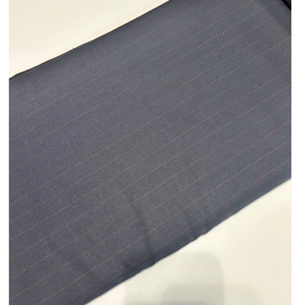 Superfine Wool Fabric Navy Red Pinstripe 3.5 Yds 60” Huddersfield England